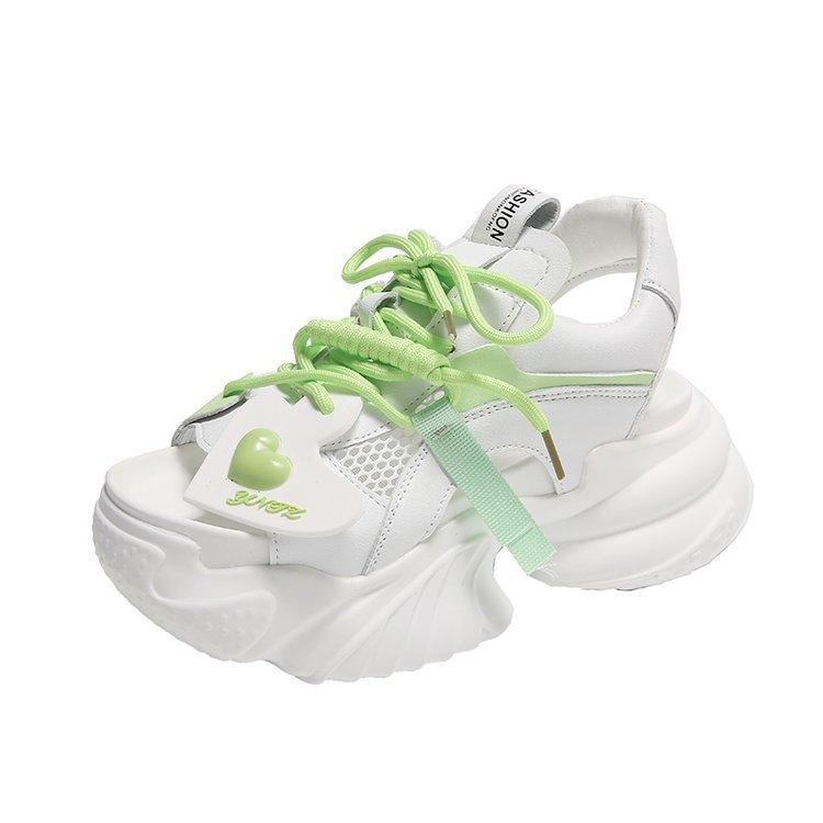 Fashion Summer Cute Women's Sneakers Mesh High Top Sports High Heel Wedge Sandals Breathable Casual