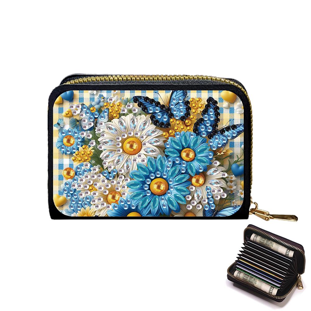 Exquisite Pattern DIY Diamond Painting Card Holder Wallet Purse Rhinestone Mosiac Zipper Wallet Handbag Female Outdoor Bag