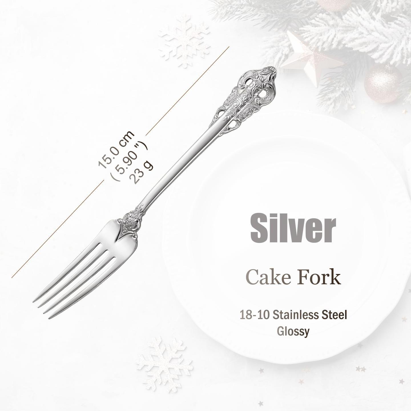 

Набор столовых приборов из нержавеющей стали серебристого цвета, винтажные столовые приборы, ручки с полостью, столовое серебро для свадьбы, барокко, 18/10, глянцевое золото