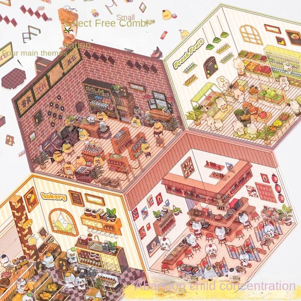 DIY Miniature Scene 3D Stickers Decorative Landscaping Stickers Kawaii Visual Stacking Sticker