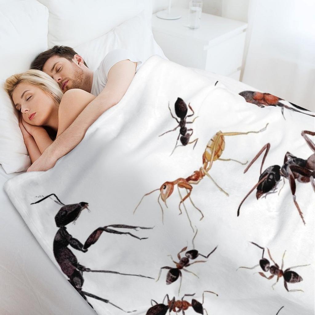 A Medley of Ants Throw Blanket Thermal Softest Retros Sofa Quilt Blankets