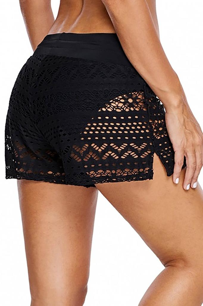 Women's Fashion New Swim Shorts Black Lace Swim Shorts United Bikini Bottom