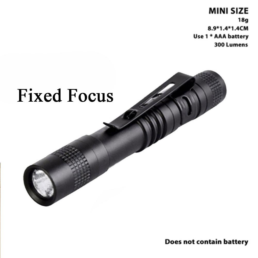 Mini Portable LED Flashlight Clip Pen Light 1 Mode For Camping Hiking Torch Floodlight Aluminum Alloy