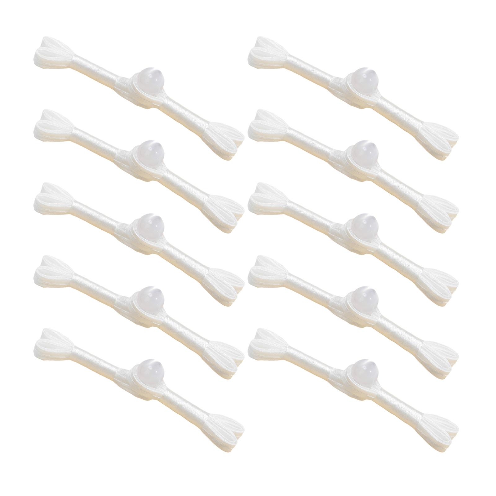 

10 шт. Пуговицы-лягушки ручной работы в китайском стиле, традиционные застежки, украшенные бусинами, этнические аксессуары для одежды 4