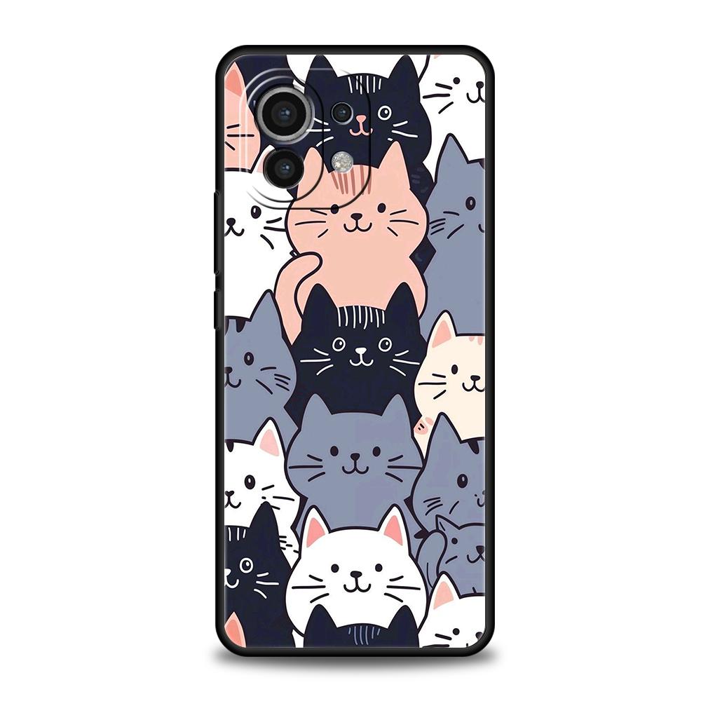 Cute Cat Phone Case For Xiaomi 15 14 13 12 Lite 14T 13T 12T Pro Poco X7 X6 X5 X4 X3 NFC F7 Ultra F6 Pro Soft Cover