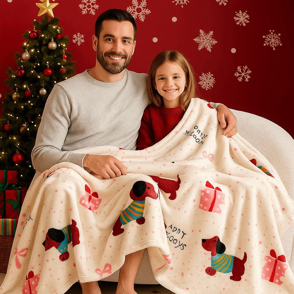 Thickened Christmas Flannel Blanket Fluffy Throw Air Condition Blanket  Happy New Year