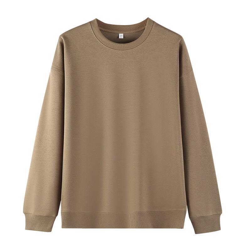 Sweatshirt unisexe en molleton de coton 320g - Léger, Coupe ample, Couleur unie, Manches longues, Col rond pour l'automne/hiver.