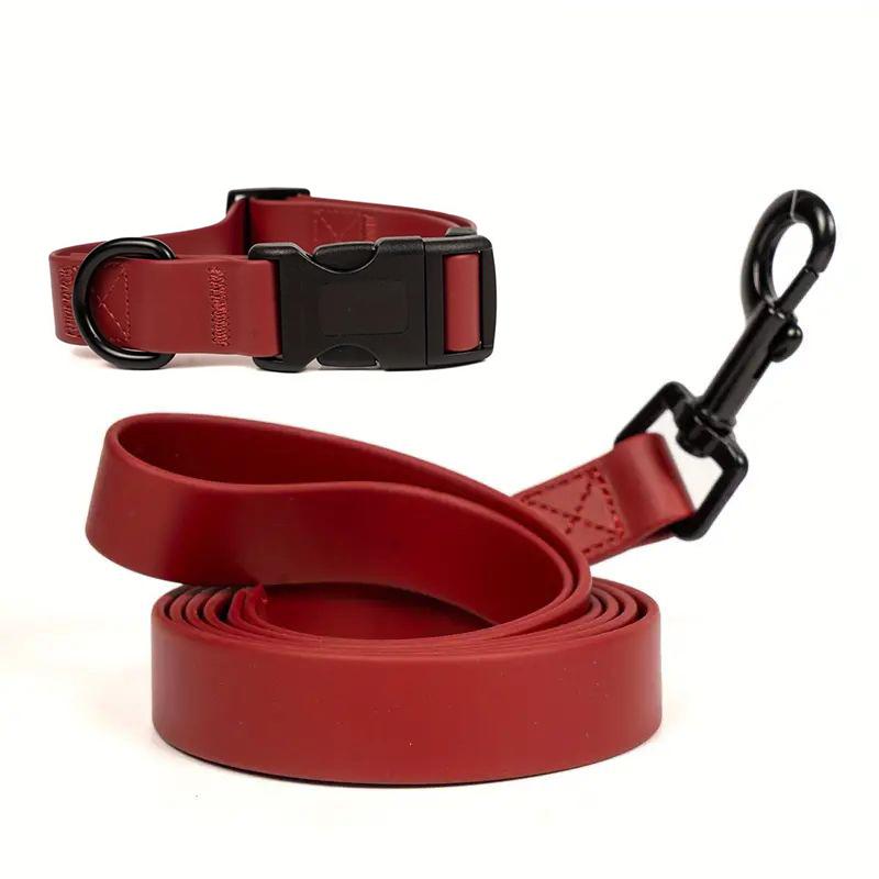 Dog Collar and Leash Set Adjustable Dog Collar PVC Waterproof Dog Leash Collar For Small Medium Large Dogs