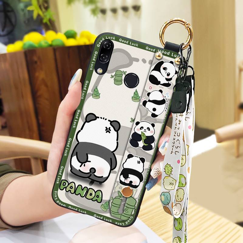 Protective Cute Phone Case For ASUS ZenFone 5 ZE620KL/ZS620KL Wristband Cartoon Panda Wrist Strap Lanyard Shockproof