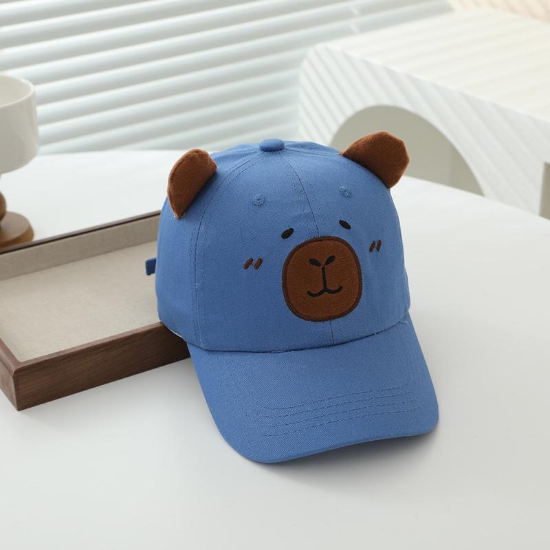 Boys and Girls Hats Kapibara Embroidery Children's Cartoon Children's Cap Sunscreen Shade Baseball Cap