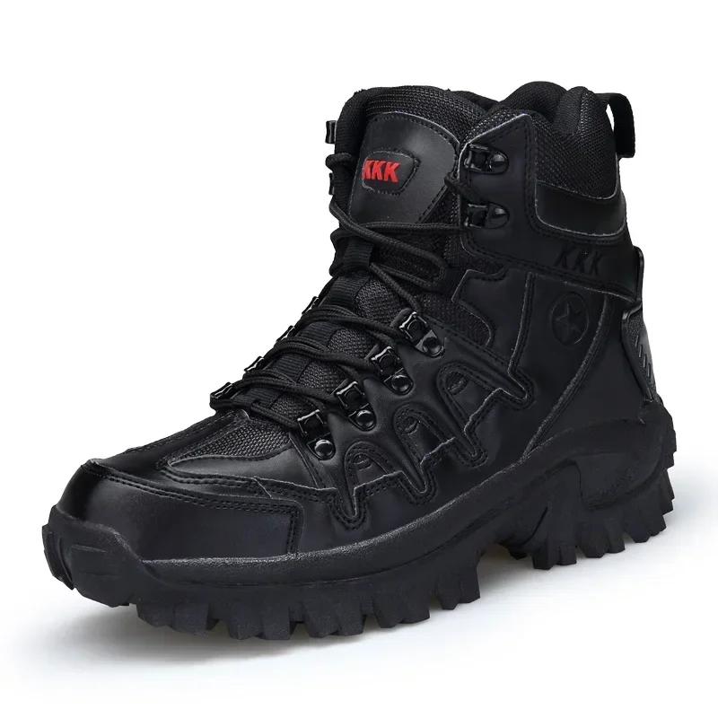 2025Winter Men Outdoor Boots Combat Men's Ankle Boots Tactical Large Casual Shoes Men's Work Safety Shoes Motorcycle Boots