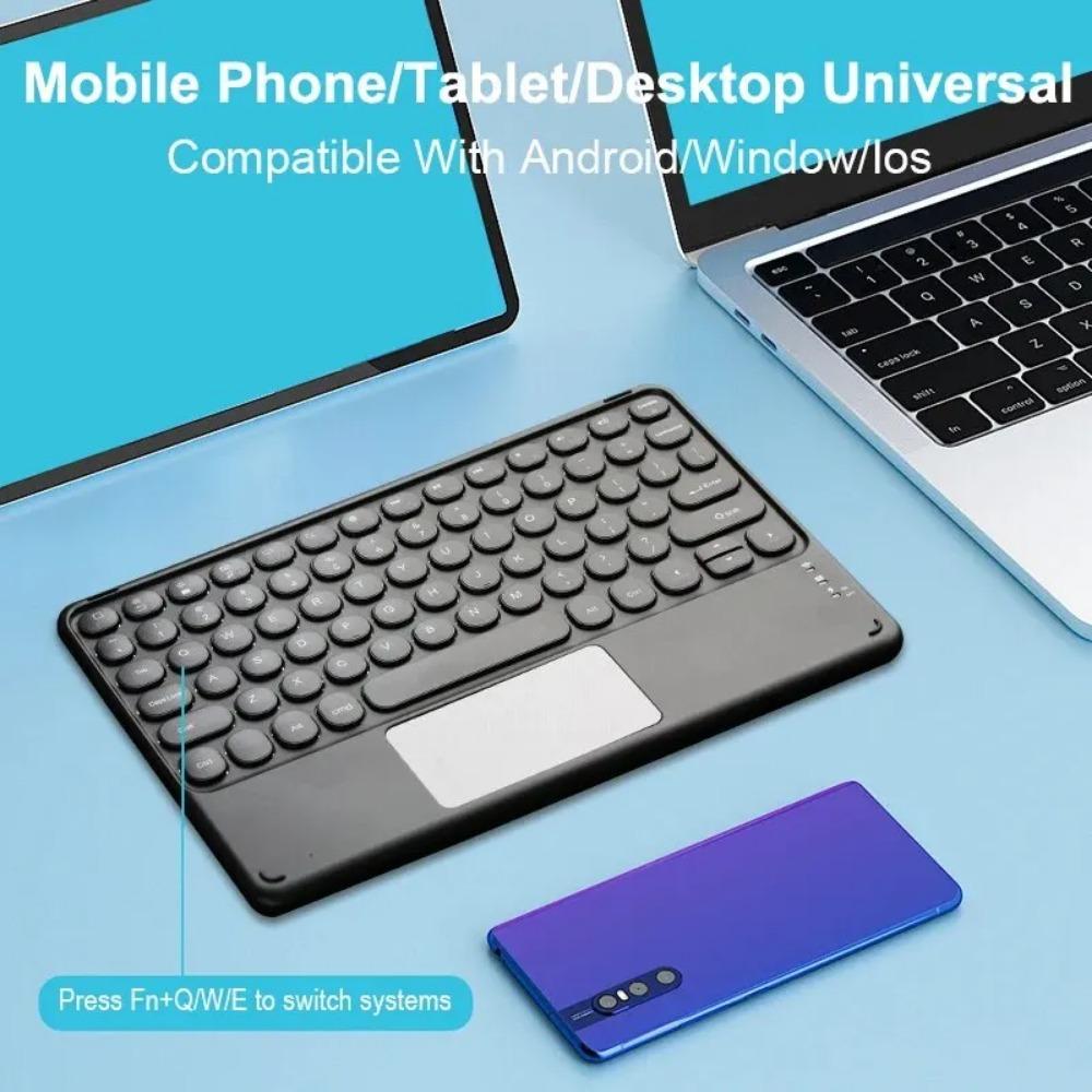 Touchpad Bluetooth Keyboard Trackpad Wireless Bluetooth Keyboard for iPad IOS 78Keys Phone Laptops Mac, Slim Wireless Keyboard