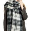 Winter warm mohair plaid fringed scarf female designer high-end versatile soft atmosphere scarf