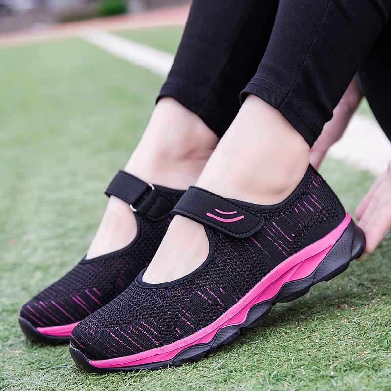 Large Size Foot Cover Summer Mesh Shoes Old Beijing Cloth Shoes Female Mother Shoes In the Elderly Walking Shoes Soft Sole Elderly Shoes