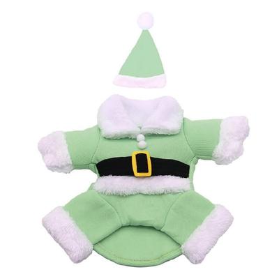 Lovely Christmas Outfit for Dog Cats Santa Costume Jumpsuit Hat Set Pet Festival Costume Theme Party Photoshooting Props