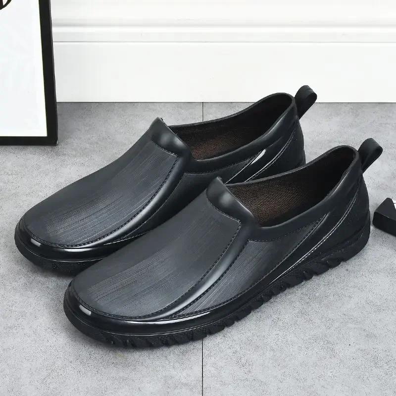 Regnstøvler for menn Loafers Herresko Vanntett Motstandsdyktig Fiske 2024 Komfortable Hage Vann Billige Gummistøvler Arbeid