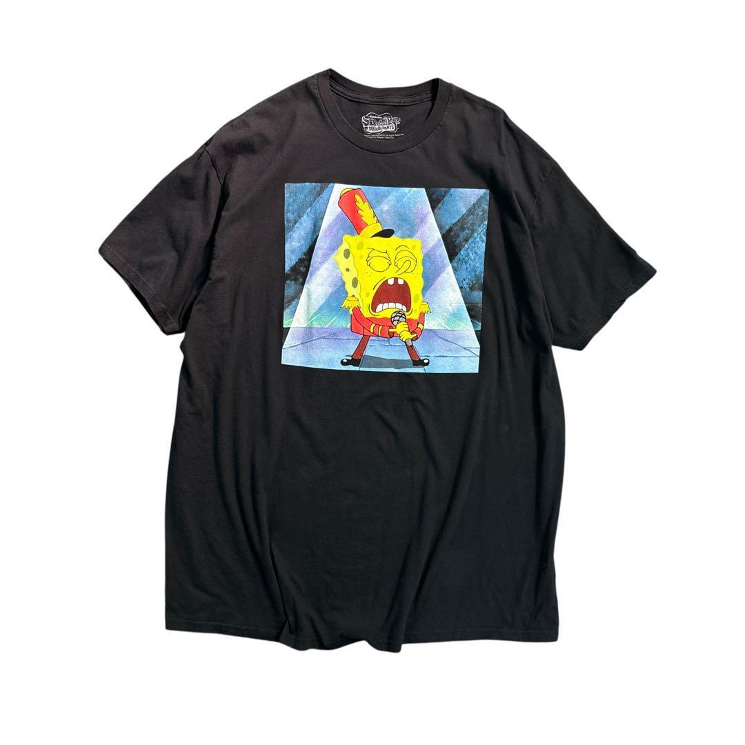 

[USED] 7TSM2SpongeBob Singing SpongeBob T-shirt Black Used