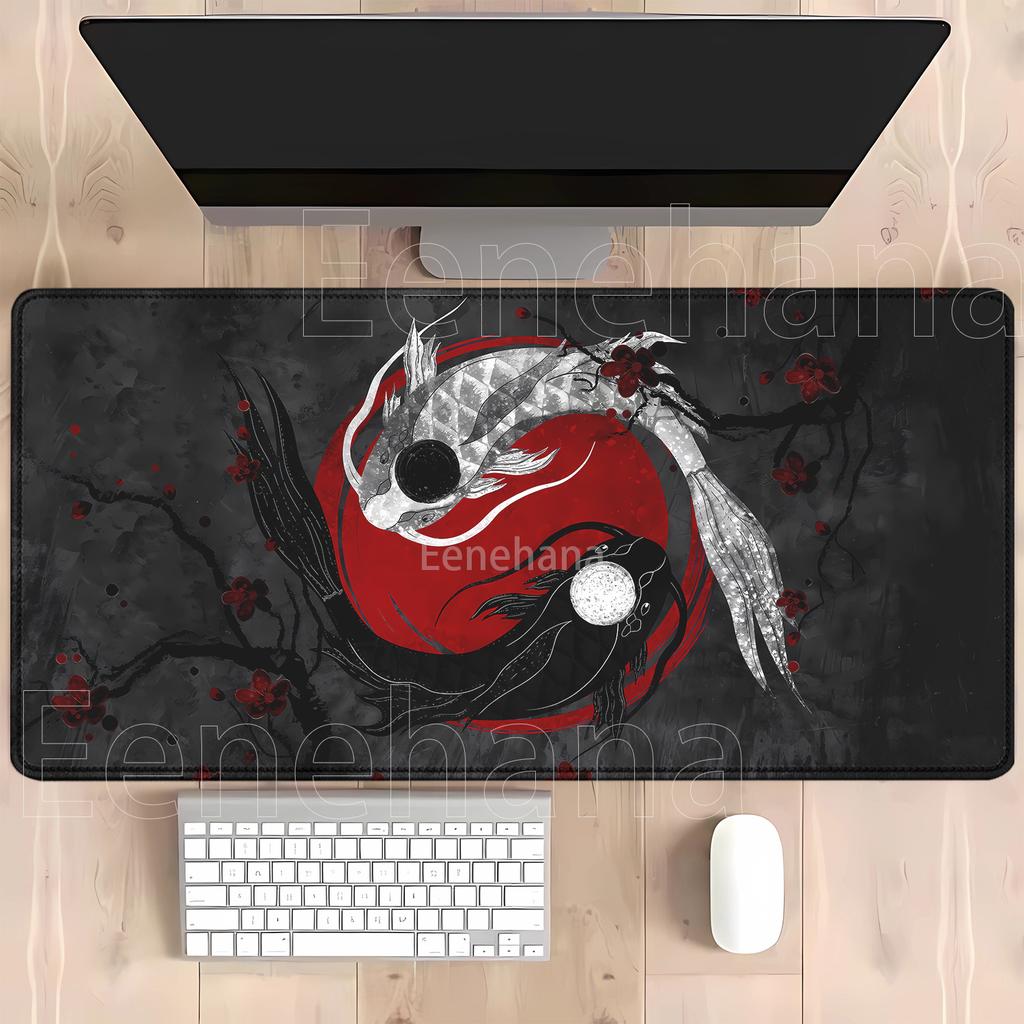Koi Taichi Fish Gaming Yin Yang Mouse Pads Neutral Table Mats Computer Big Mousepad Company Large Gamer HD Printing XXL Desk Mat