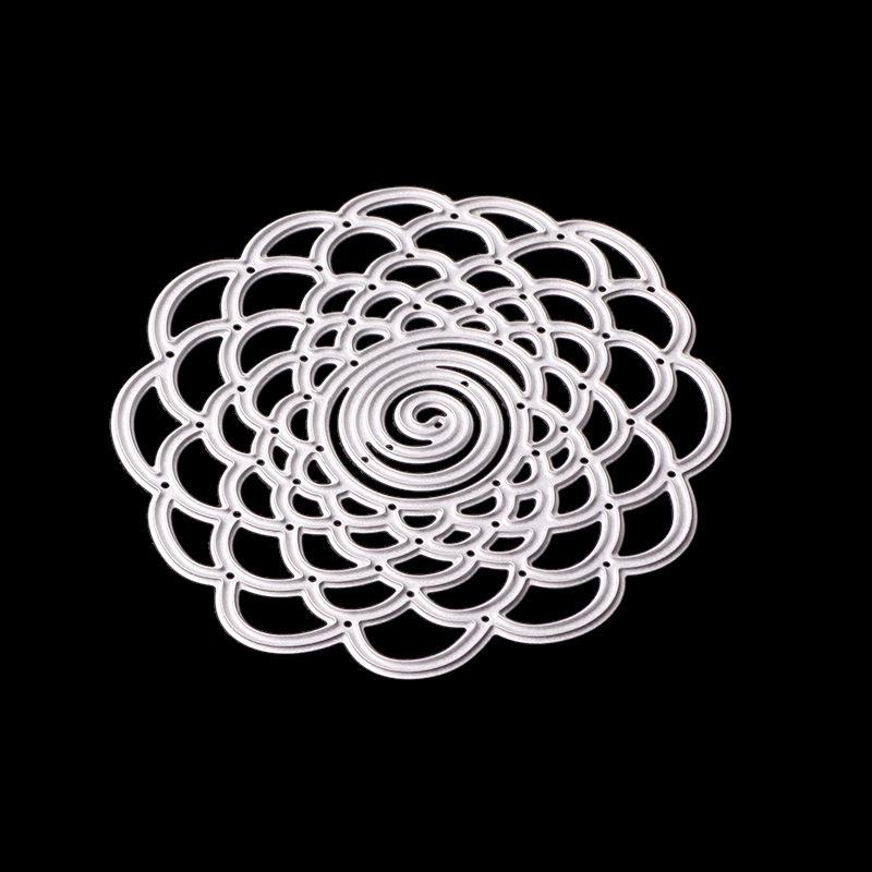 Circular Pattern Spiral Flower DIY Etching Embossing Carbon Steel Cutting Die