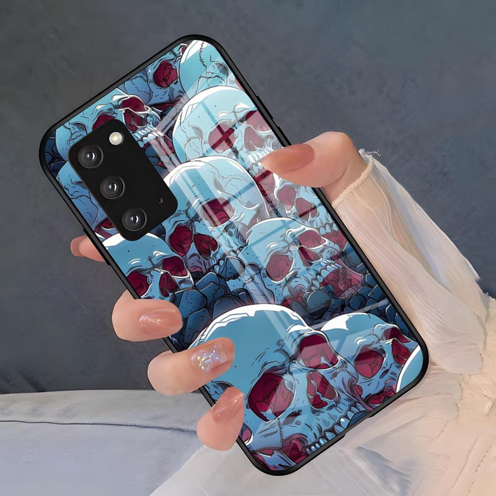Spooky Skull Patterns Phone Case For Samsung S26 S25 Plus S20 S20 Plus S22 Ultra S23 FE S21 Plus S21 Ultra Glass Cover