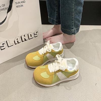 Damenschuhe Frühling neu dicksohlige großköpfige Macarons klein frisch Sport und Freizeit