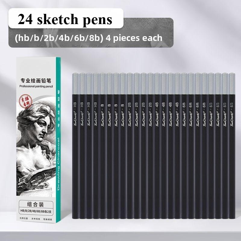 Sketch pencil set 4b8b2b pencil for art students with soft, medium and hard charcoal pencils.  charcoal pencils for drawing