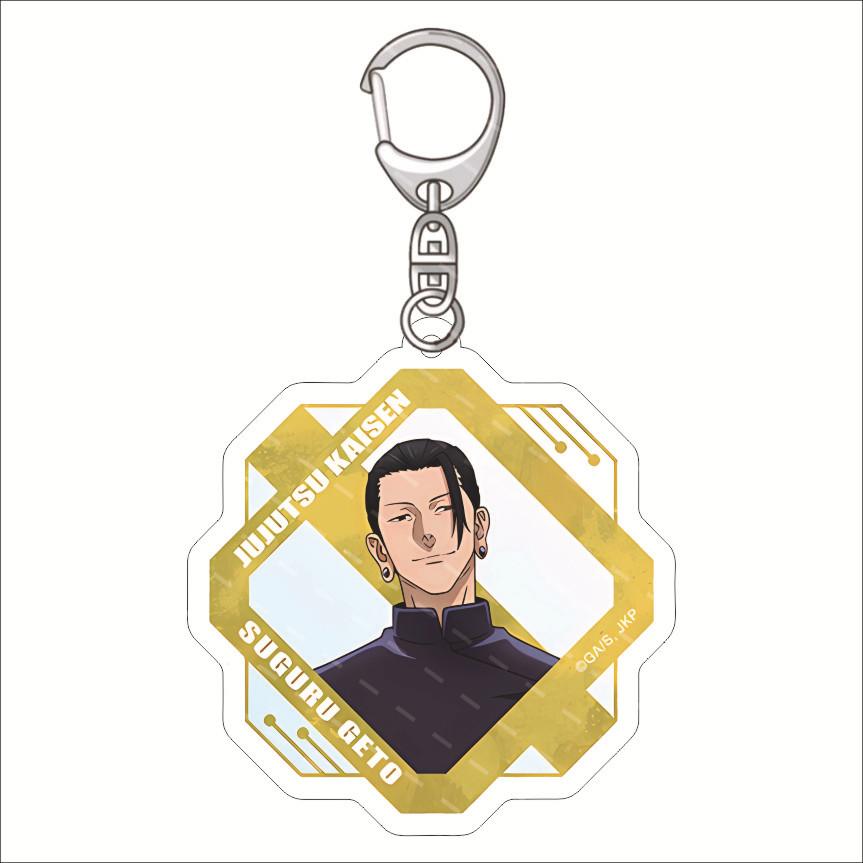 Anime Jujutsu Kaisen Keychain Q Version Satoru Gojo Geto Suguru Kugisaki Nobara Key Ring Cosplay Backpack Hanging Pendant Gift