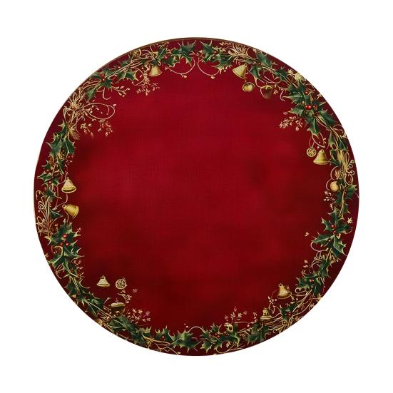 Tapis décoratif d'isolation thermique Rond Set de table de Noël, 14 pouces Motif festif Antidérapant Protecteur de table, Protecteur de table pour maison de vacances Endroit pour