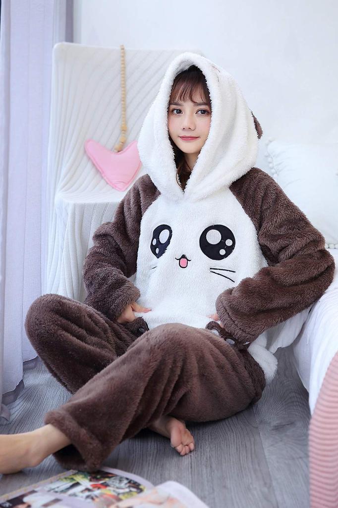 ASHERANGEL Long Sleeve Fluffy and with Pockets and Includes Top and Cute Perfect for Fall and Size 2XL Women's Pajamas, Loungewear, Warm, Hoodie,