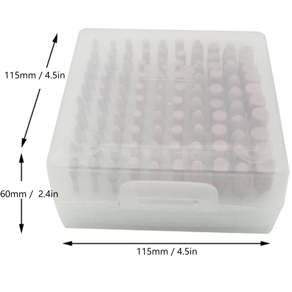 100Pcs Polishing Stone Head Grinding Wheel Burr Bit for Grinder Pink Shank Diameter 3mm