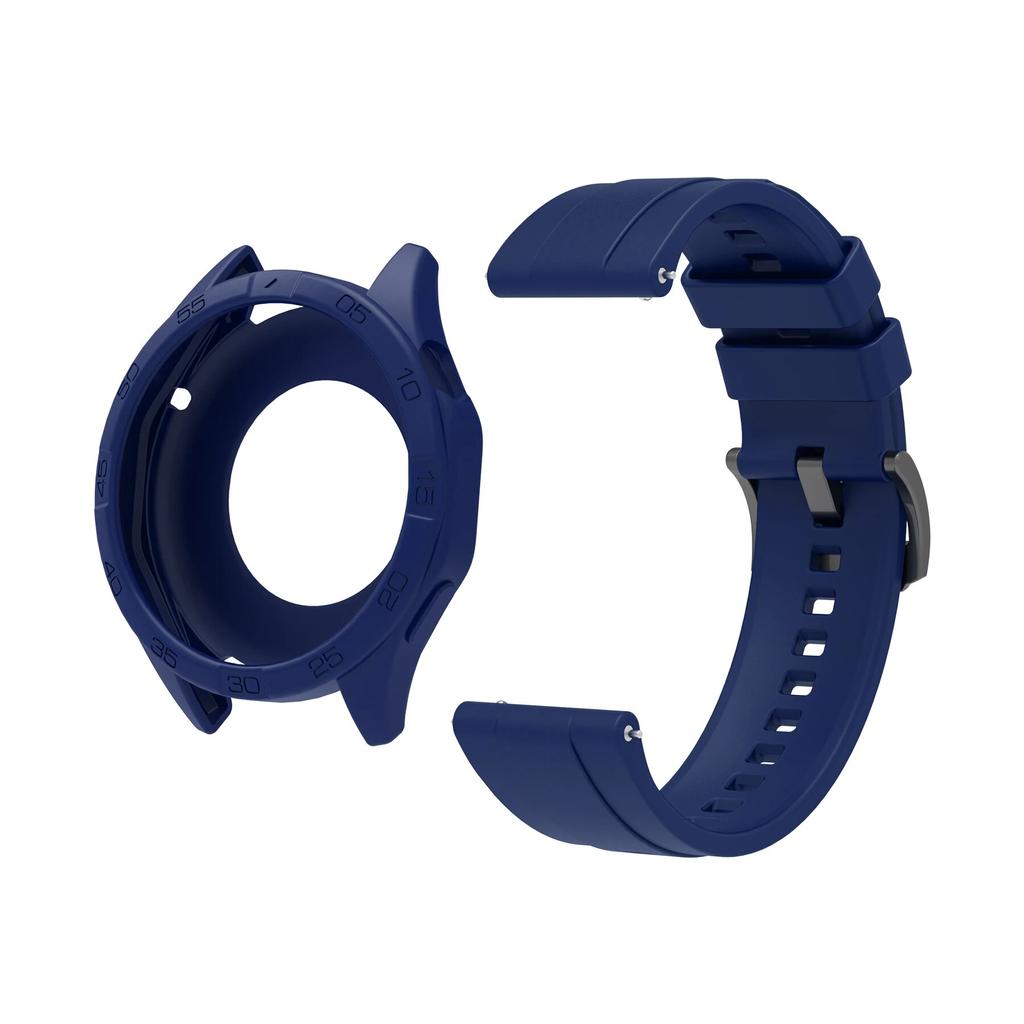 Coque + bracelet 2 en 1 pour Huawei Watch GT 4, 46mm, coque de protection et bracelet en silicone de haute qualité, couleur unique