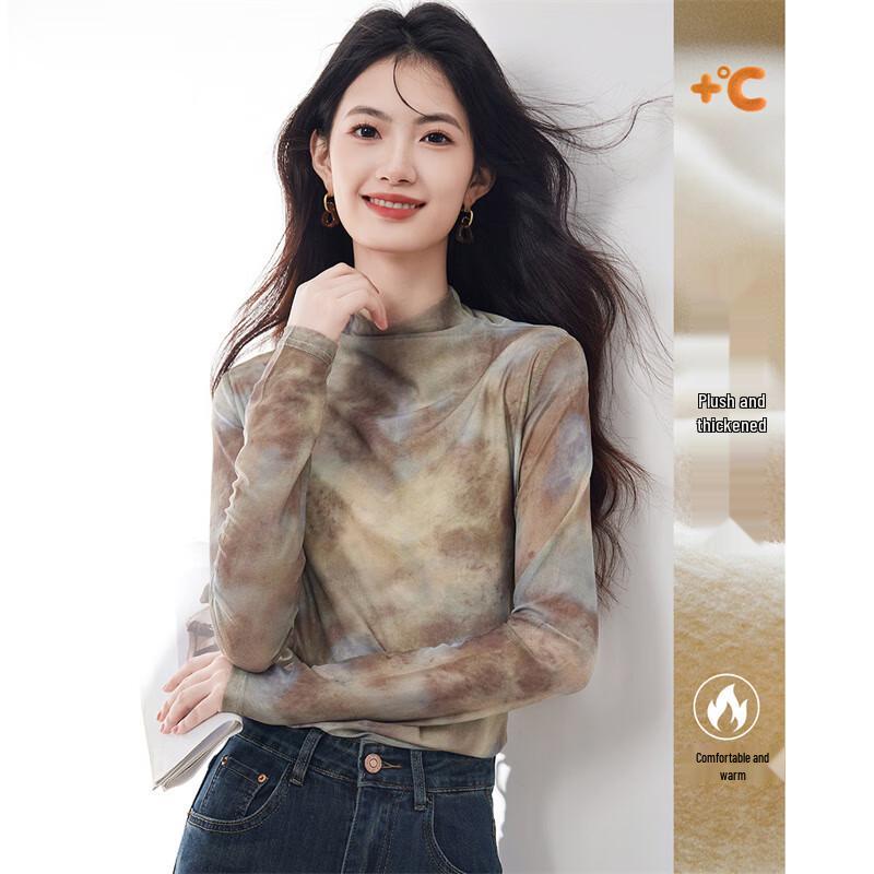 

Women s Fleece-Lined Slim Fit Mesh Long Sleeve Top XL