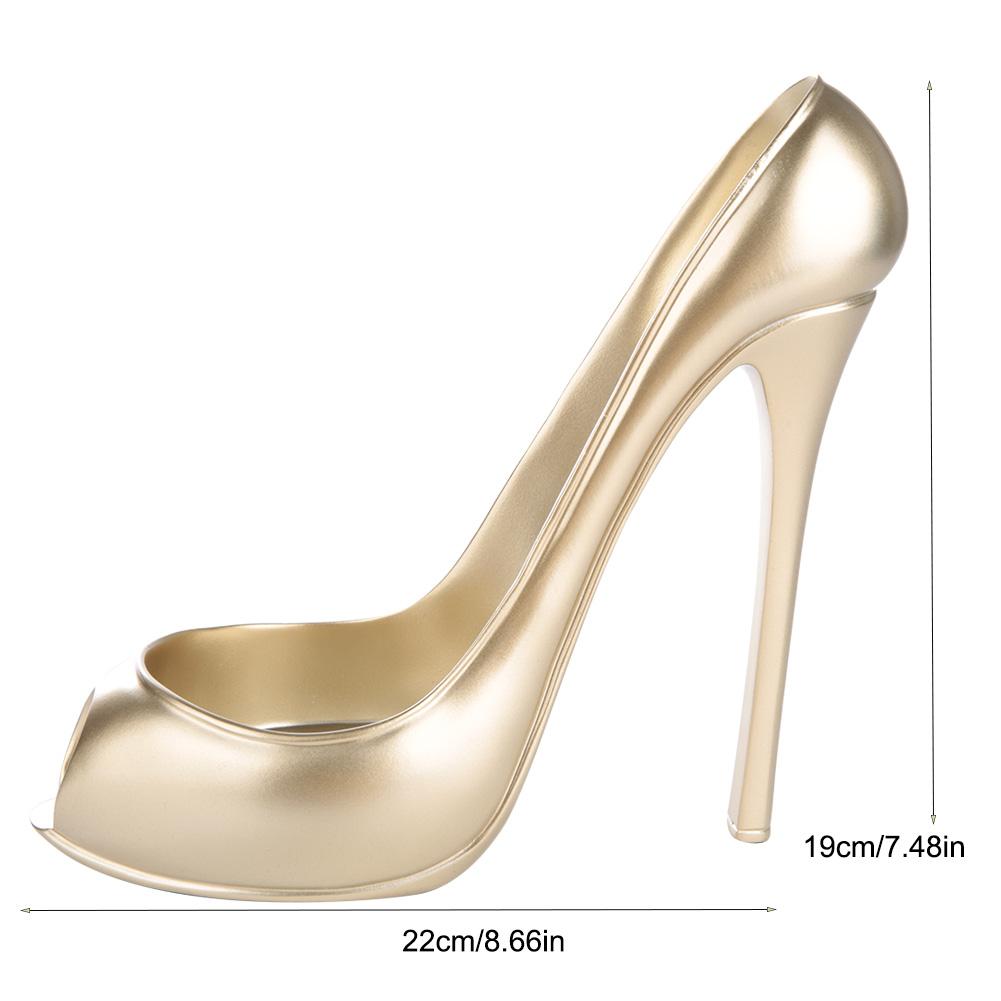 Novelty High Heel Shoe Wine Bottle Holder Storage Wine Rack Home Decor(Golden)