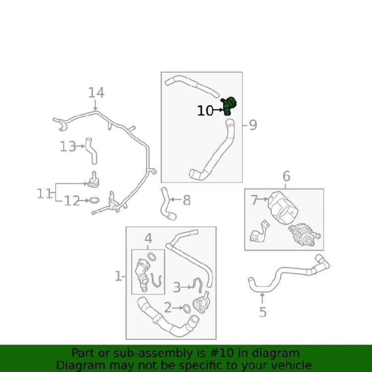 Cooling Water Pipe Flange 5Q0122291BB Cooling System Hose Connector Enhanced Fluid Transfer Stability