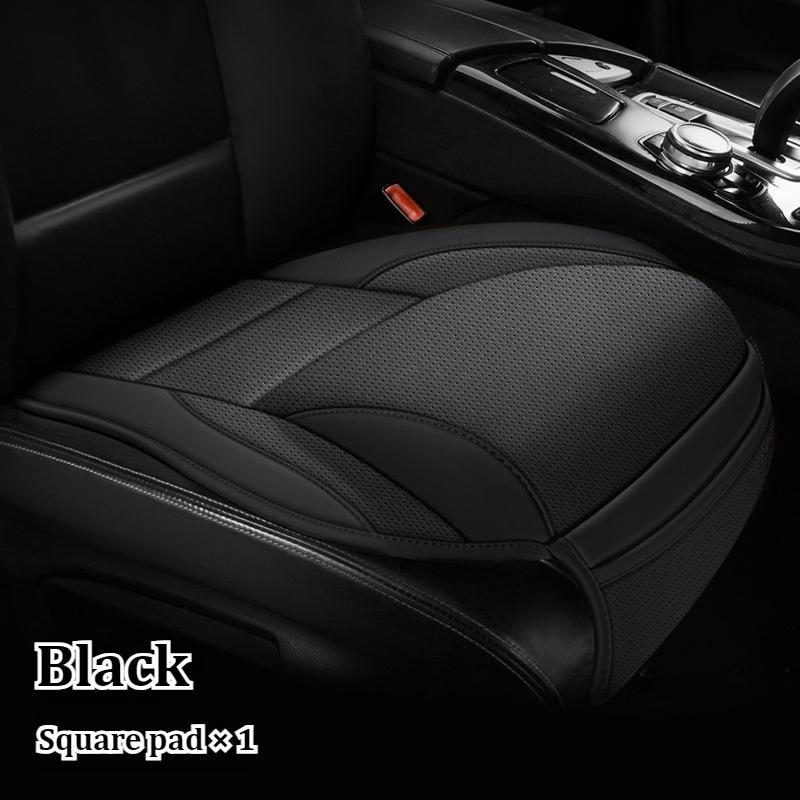 Ergonomický PU kožený polštář na autosedačku s bederní a stehenní oporou, větraný design, úložné kapsy, univerzální velikost pro většinu aut