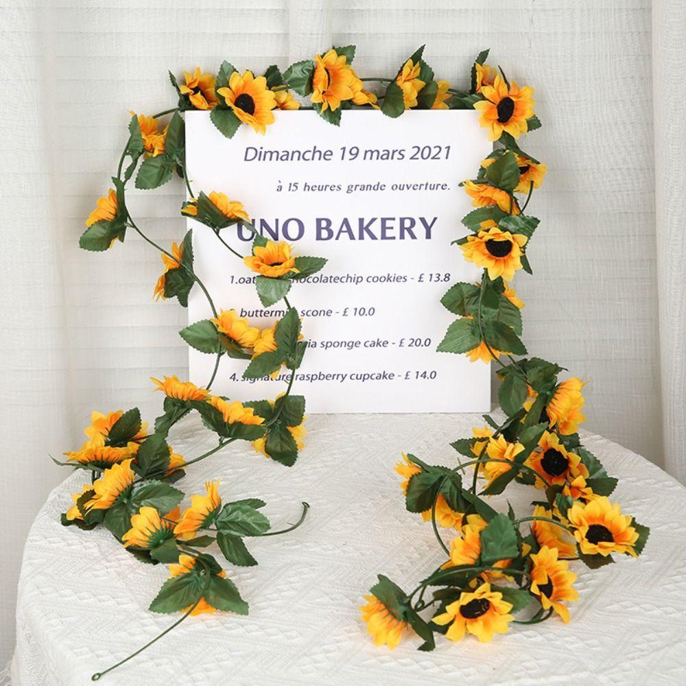 26 Köpfe Sonnenblumen Künstliche Blumen Ranke Florale Kunst Sonnenblumen Hängepflanzen Neujahr