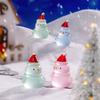 10pcs Cute Mini Luminous Snowman Figurines Merry Christmas Decoration  Micro Landscape Ornaments