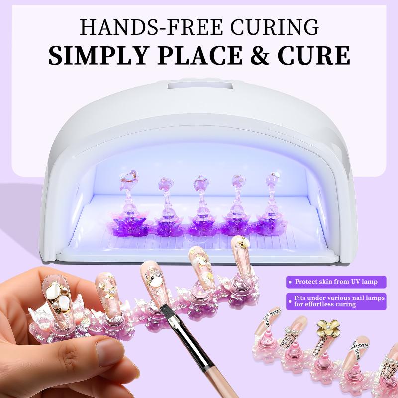 Magnetic Acrylic Nail Practice Stand Butterfly Shape Nail Display Stand Tips Holder Wearable Nail Display Stand Tool