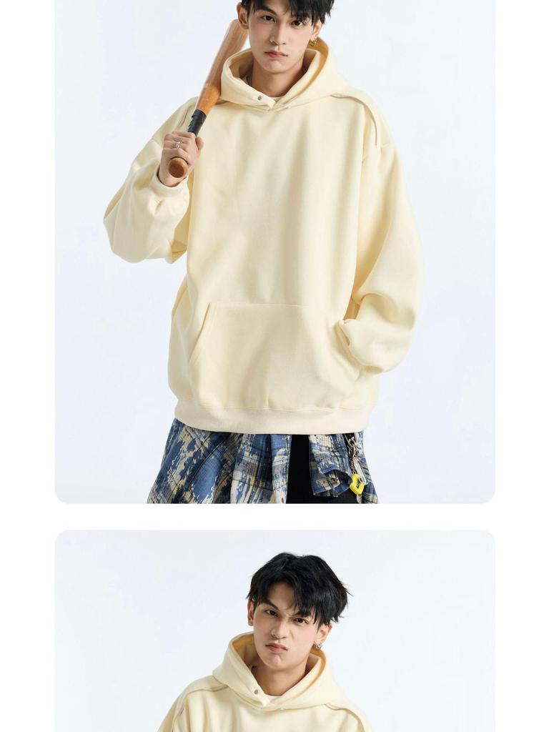 Sweat à capuche surdimensionné pour homme 400 g - Veste décontractée tendance pour l'automne