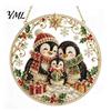 Innovative Holiday Gifts for Relatives Christmas Hanging Diamond Art Ornament, 2D Acrylic Pearl Painting Ornaments Tree Pattern Suncatcher,