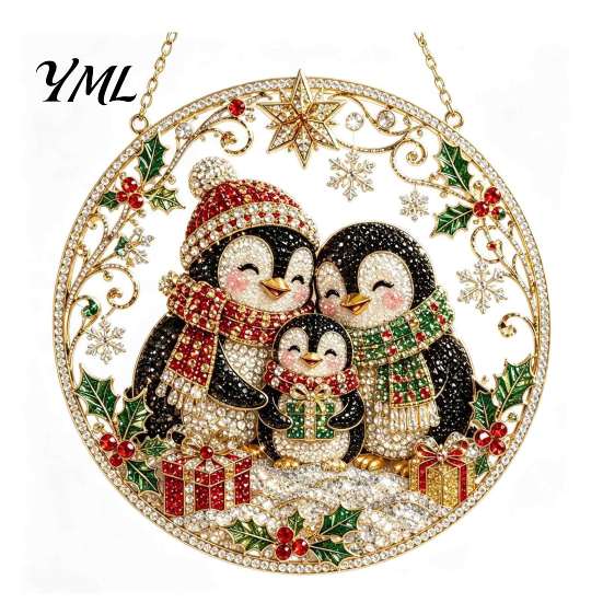 Innovative Holiday Gifts for Relatives Christmas Hanging Diamond Art Ornament, 2D Acrylic Pearl Painting Ornaments Tree Pattern Suncatcher,