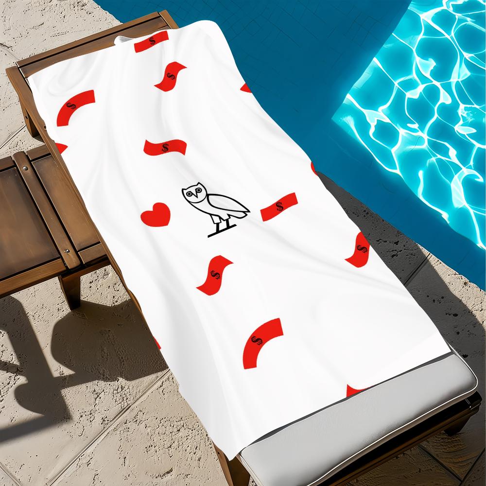 

O-OVO Towel Gym Shower Drake Camping Quick Dry Sports Large Beach Towels Soft Pool Gift For OWLS Travel W40*H60(CM)