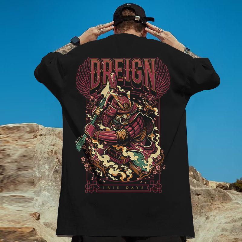 T-Shirts For Men 3d Japanese Ghost Warrior Print Man T-Shirt Hip Hop Tees Oversized T Shirt Men Clothes Vintage Street Tops