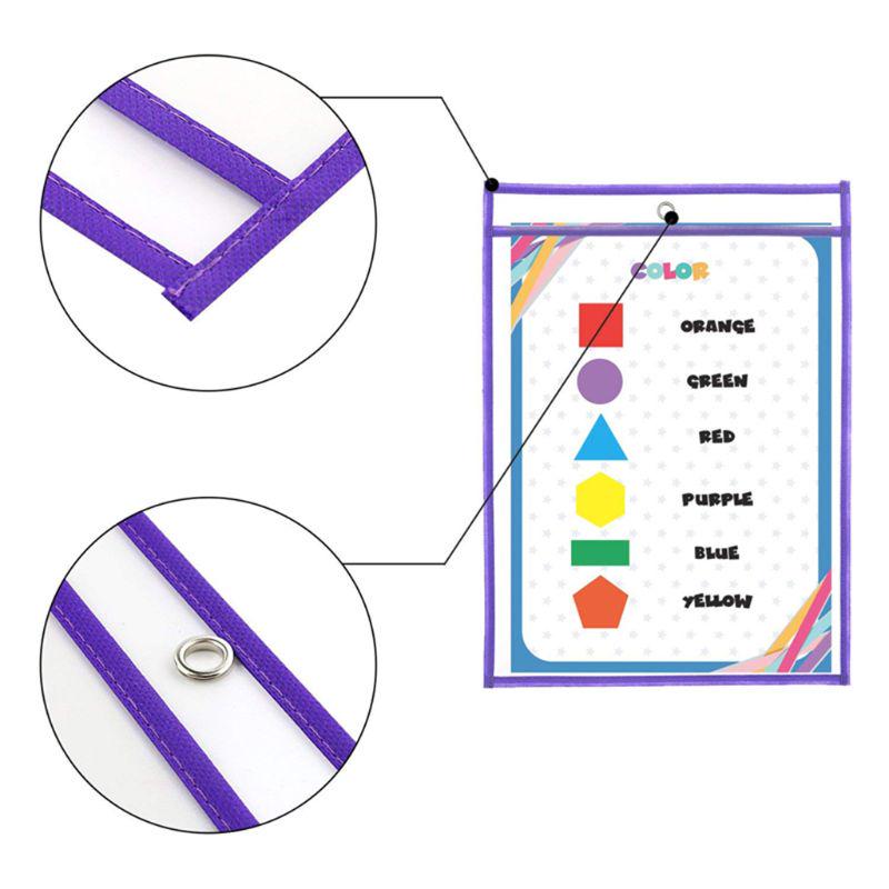 10Pcs Dry Erase File Folder Document Bag For Reusable Writing And Wiping Bags For Office And School