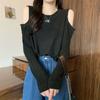 Design Feeling Autumn Winter Pullover Sweater Knitwear Women's Off Shoulder Undercoat Wear It On The Outside Thin Design Top