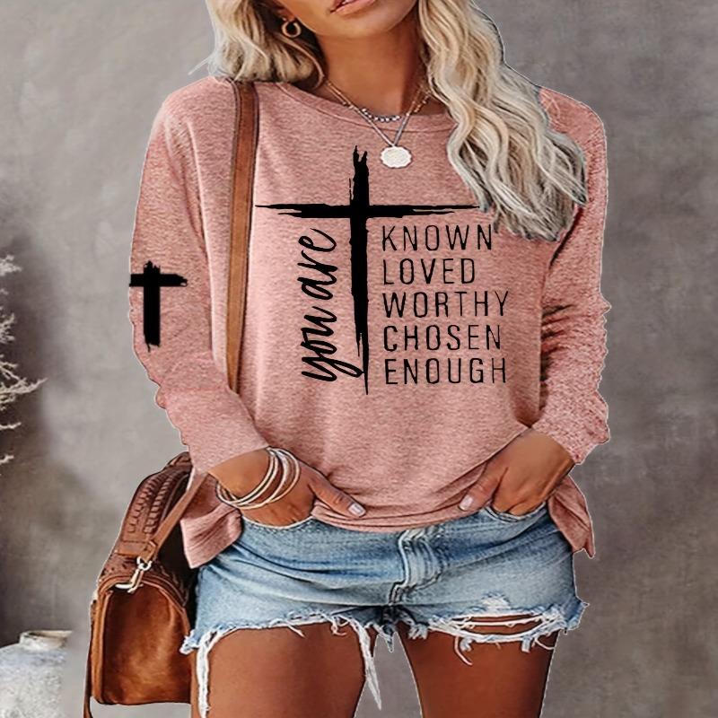 Women s Long Sleeve T-Shirt Casual Round Neck S