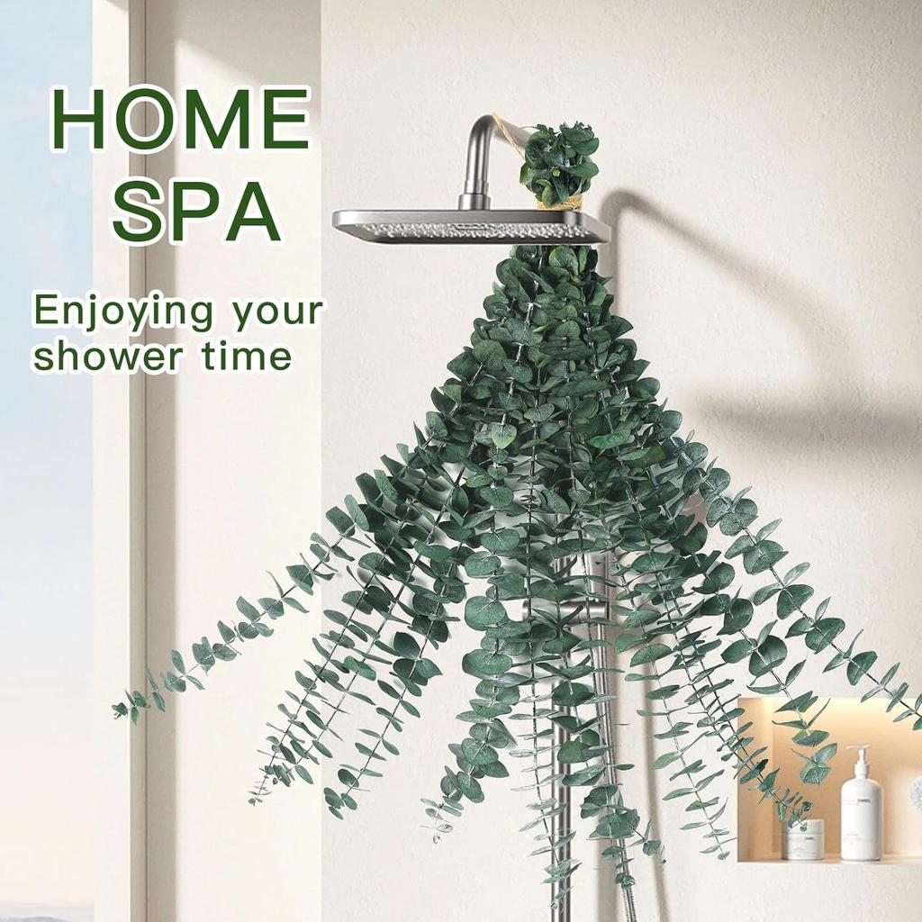 20 PCS Dried Eucalyptus Stems, 17'' Natural Real Live Greenery Eucalyptus Leaves Branches Hanging Shower, Preserved Fresh Eucalyptus Plant for SPA