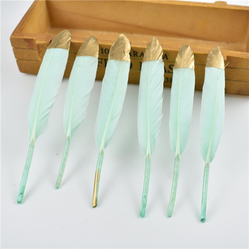 10Pcs/Lot Silver Gold Duck Feathers For Decoration Goose Feather Craft Black White Jewelry Creation Handicraft Accessories Decor