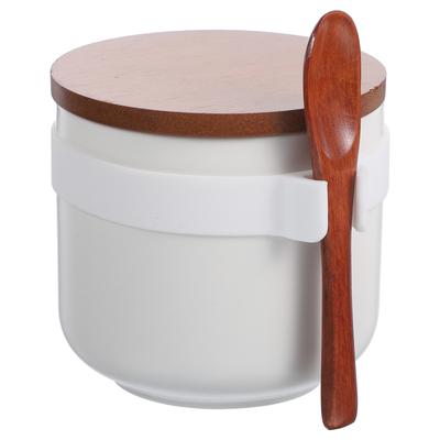 Set di barattoli per spezie in ceramica, condimenti, casa, cucina, bottiglia, scatola, sale, zucchero, contenitori per spezie creativi, porta caramelle in legno, contenitore