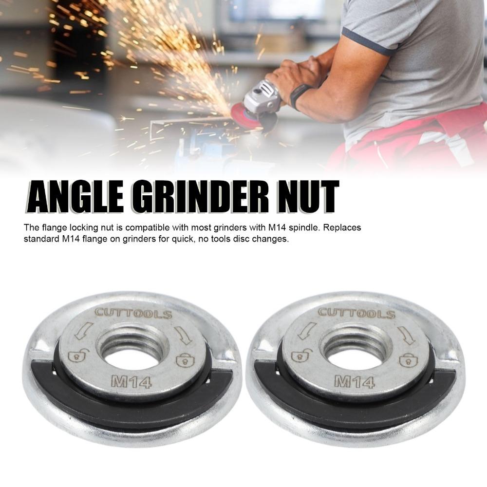 2pcs Quick Release Quick Release Flange Nuts M14 Thread Grinder Locking Nuts Cutting Discs